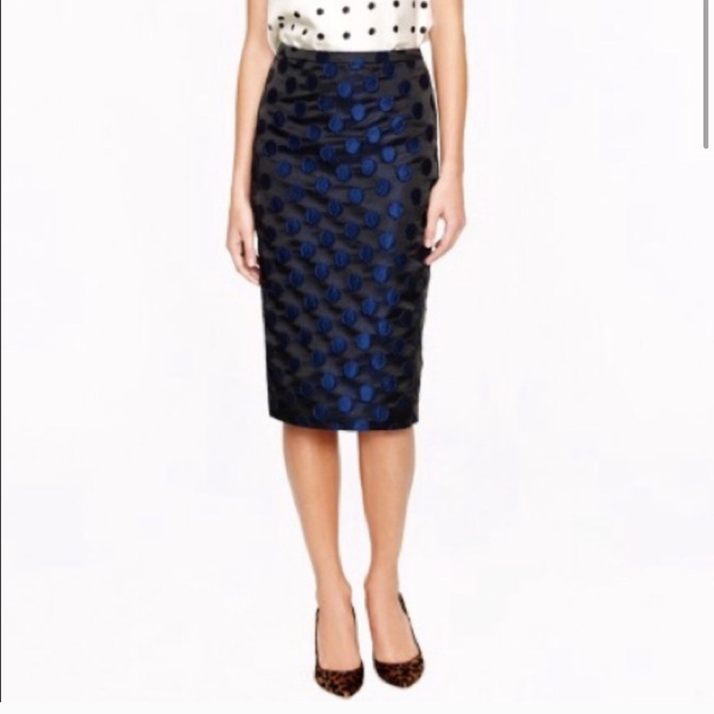 J Crew No. 2 Pencil Skirt Dot Brocade size 4